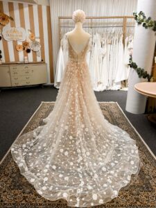 Rara Avis Danielle open back and long floral train