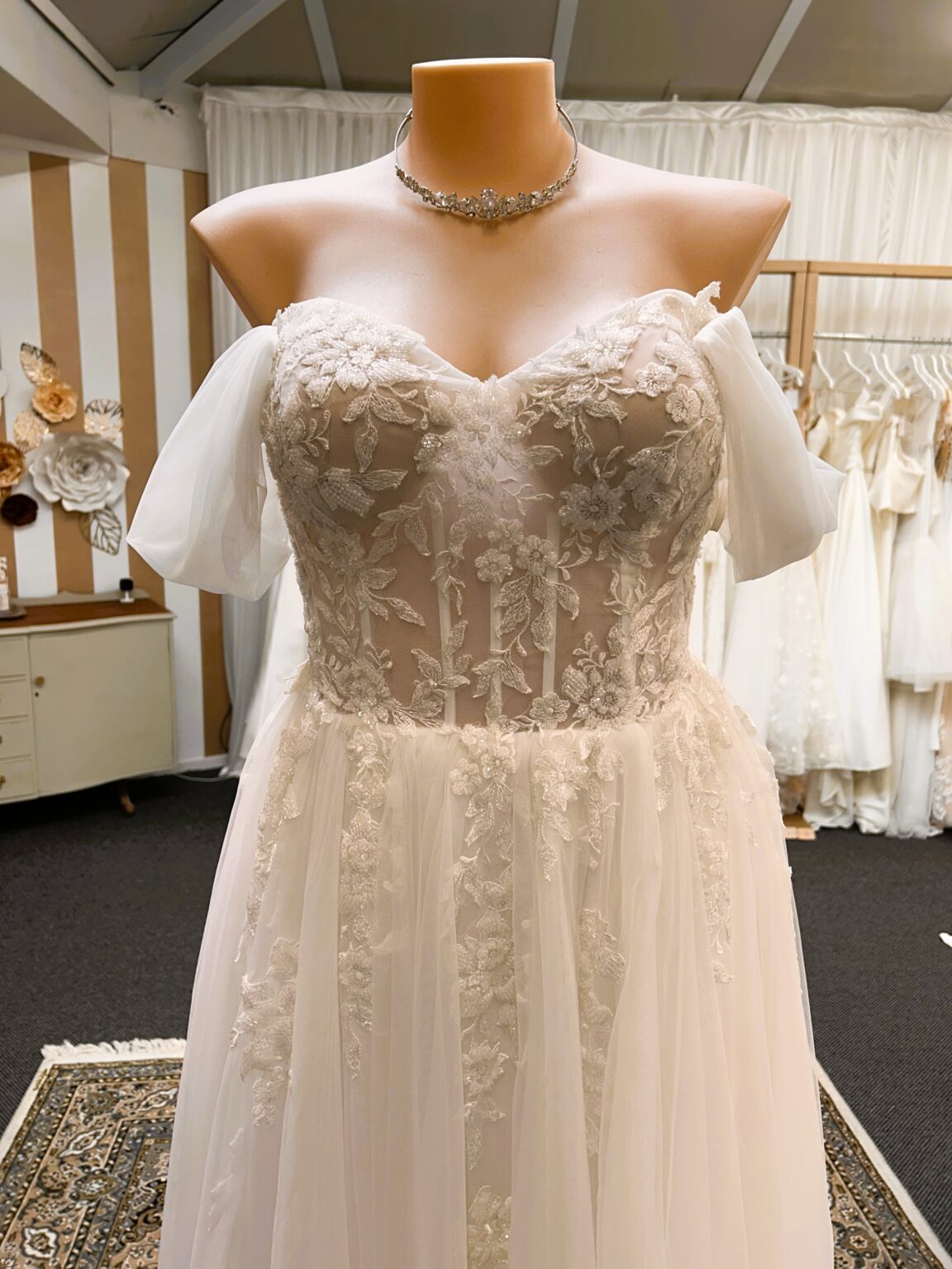 Forget me Knot Sarah wedding dress bodice close-up